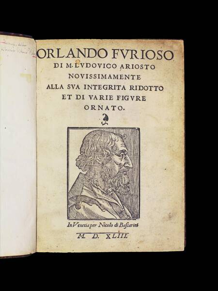 Orlando Furioso di M. Ludovico Ariosto novissimamente alla sua integrità ridotto et di varie figure ornato. Orlando Furioso di M. Ludovico Ariosto novissimamente alla sua integrità ridotto et di varie figure ornato.