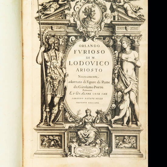 Orlando furioso di m. Lodouico Ariosto nuouamente adornato di figure di rame da Girolamo Porro padouano et di altre cose che saranno notate nella seguente facciata. Orlando furioso di m. Lodouico Ariosto nuouamente adornato di figure di rame da Girolamo Porro padouano et di altre cose che saranno notate nella seguente facciata.