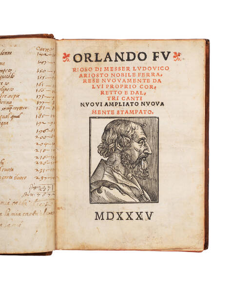 Orlando furioso di messer Ludovico Ariosto nobile ferrarese nuovamente da lui propriocorretto e daltri canti nuovi ampliato, nuovamente stampato. Orlando furioso di messer Ludovico Ariosto nobile ferrarese nuovamente da lui propriocorretto e daltri canti nuovi ampliato, nuovamente stampato.