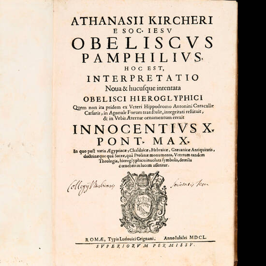 Obeliscus Pamphilius, hoc est, interpretatio nova & hucusque intentata obelisci hieroglyphici.