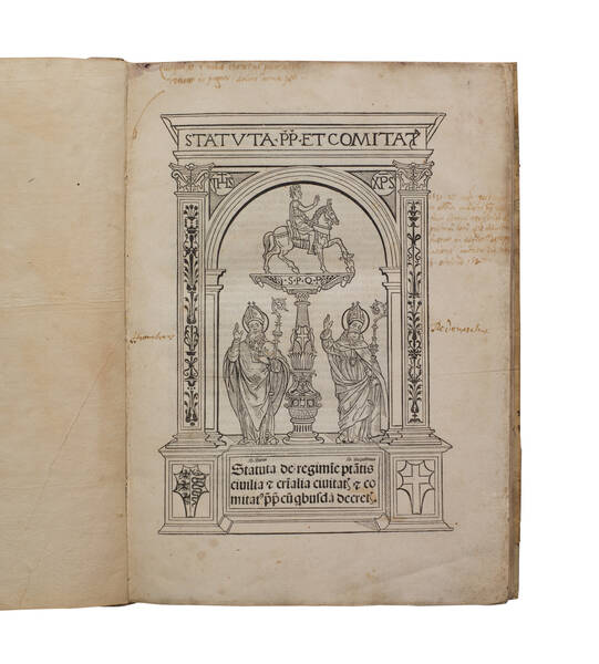 Statuta Papiae et comitatus. Statuta de regimine potestatis ciuilia & criminalia ciuitatis & comitatus Papiae cum quibusdam decretis.