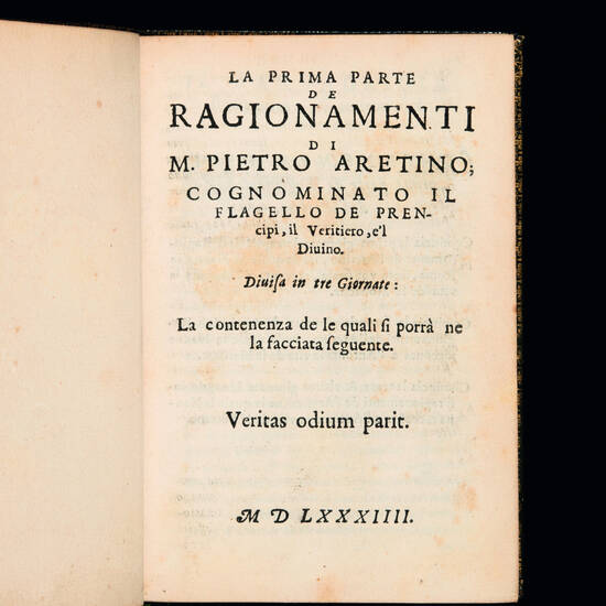 La prima [seconda] parte de ragionamenti. Commento di ser Agresto da Ficaruolo, sopra la prima ficata del padre Siceo. Con la diceria de nasi.