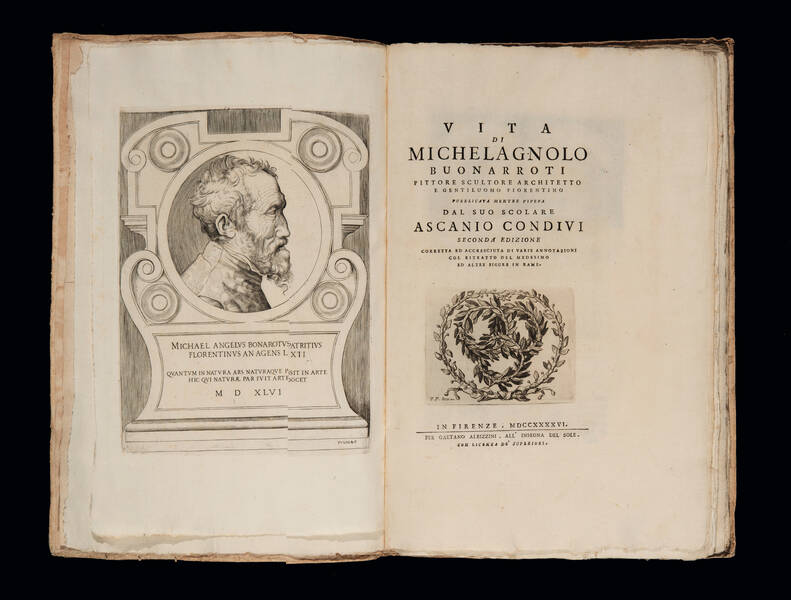 Vita di Michelagnolo Buonarroti pittore scultore architetto e gentiluomo fiorentino pubblicata mentre viveva dal suo scolare Ascanio Condivi.